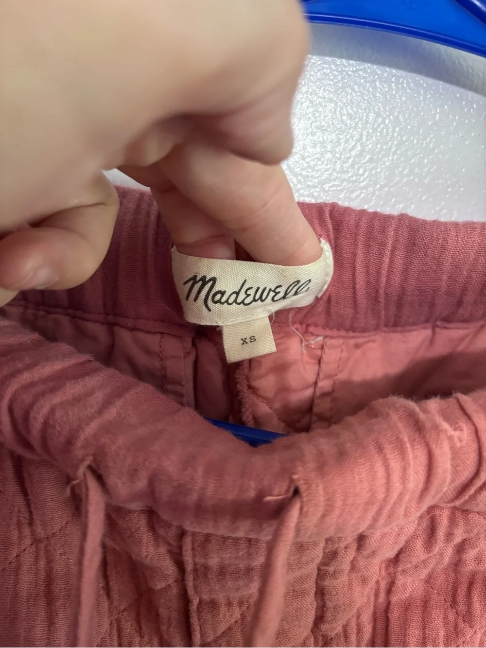 Madewell Quilted Drawstring Joggers in Rose
